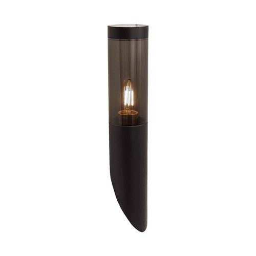 E27 zwarte schuine wandlamp, 40cm - IP44, RVS, zonder lichtbron, tuin/pad