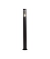 100cm Bolderkar tuinlamp, E27 - Rookglas, zwart roestvrij staal, buiten