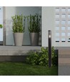 100cm Bolderkar tuinlamp, E27 - Rookglas, zwart roestvrij staal, buiten