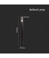 100cm Bolderkar tuinlamp, E27 - Rookglas, zwart roestvrij staal, buiten