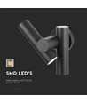 6W 2-weg spot wandlamp - IP44, zwart, 3000K, 90 graden, verstelbaar, incl. lichtbron