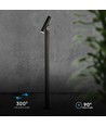 4W tuinlamp bolderkar - 100cm, IP44, zwart, aluminium, 12,9x15,9x100 cm