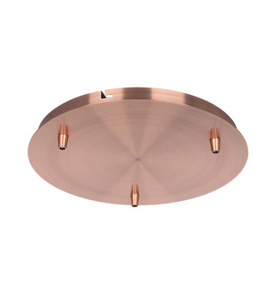 Baldakijn in roodkoperkleur - Ø30cm, hoogte 2,5cm, 3 gaten, plafondrozet
