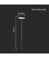 12W LED tuinlamp met prikpen, 80cm - IP65, RA90, antraciet, 2-in-1 functie, 3000K