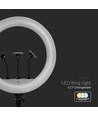 LED Ringlamp met statief - 55W, Ø44cm, 3 telefoonhouders, afstandsbediening, 3200K-5800K