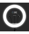 LED Ringlamp met statief - 55W, Ø44cm, 3 telefoonhouders, afstandsbediening, 3200K-5800K