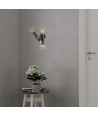 6W wandlamp met 2-weg spot - Zwart, IP44, 90° stralingshoek, verstelbaar, incl. lichtbron