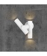 6W wandlamp met 2-weg spot - IP44, wit, 4000K, 300° verstelbaar, incl. lichtbron