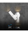 6W wandlamp met 2-weg spot - IP44, wit, 4000K, 300° verstelbaar, incl. lichtbron