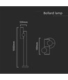 Paaltje tuinlamp - LED module 600lm 4000K Wit Huis IP44, 129x159x1000mm