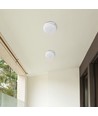 18W Buiten wand-/plafondlamp - IP54, Ø19,5cm, Hoogte 3,8cm, schotlamp