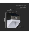 2W Zonnecel Wandlamp - Panda 200lm, Lithium Batterij 3.7V 1200mAh, 4000K, Zwart+Wit