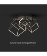 46W Designer LED hanglamp - 4900lm, dimbaar, zwart, 3000K, warm wit