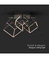 46W Designer LED hanglamp - 4900lm, dimbaar, zwart, 3000K, warm wit