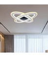 130W LED designer kroonluchter, dimbaar - 13600lm, 3-in-1 CCT, incl. afstandsbediening, zwart/wit design