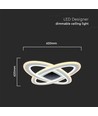 130W LED designer kroonluchter, dimbaar - 13600lm, 3-in-1 CCT, incl. afstandsbediening, zwart/wit design