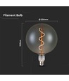 E27 4W dimbare G200S Spiral Filament LED lamp - Smoky glas, 2700K, 120lm, 300° lichtbundel
