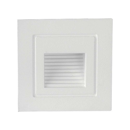 3W LED trapverlichting inbouw - IP65, warm wit, witte rand, vierkant, 5,8x5,8 cm