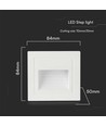5W witte LED inbouwspot voor trappen - IP65, 3000K, vierkant, aluminium