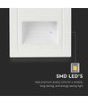 5W witte LED inbouwspot voor trappen - IP65, 3000K, vierkant, aluminium
