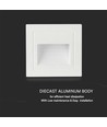 5W witte LED inbouwspot voor trappen - IP65, 3000K, vierkant, aluminium
