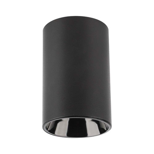 Zwarte GU10 opbouwspot - Rond, zwart aluminium, 10x6,5 cm, IP20, voor GU10