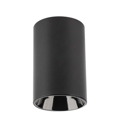 Zwarte GU10 opbouwspot - Rond, zwart aluminium, 10x6,5 cm, IP20, voor GU10