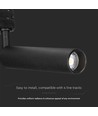 7W Samsung LED spanningsrail spot, RA90, zwart - 100lm/W, 5 jaar garantie, IP20 binnen