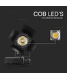 33W LED spanningsrail spot, RA90 - Samsung LED chip, 3000lm, 3000K, zwart, 5 jaar garantie