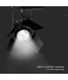 33W LED spanningsrail spot, RA90 - Samsung LED chip, 3000lm, 3000K, zwart, 5 jaar garantie