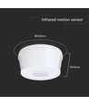 Bewegingsmelder 360° PIR, 1000W - Opbouw, bereik tot 30m, IP20 binnenshuis, wit
