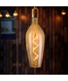 E27 4W LED filament spiraallamp - B125, 250lm, 2700K, Amber/Smoky glas, 300° stralingshoek