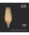 E27 4W LED filament spiraallamp - B125, 250lm, 2700K, Amber/Smoky glas, 300° stralingshoek