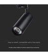 30W/40W trackspot, RA90, zwart - CCT, 35 graden, COB LED