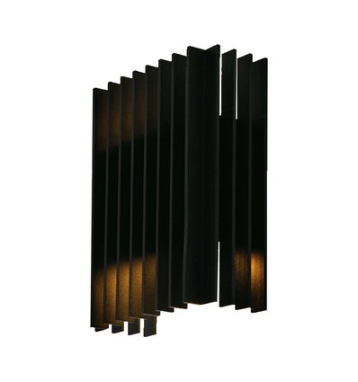 12W LED wandlamp met up/down licht - IP65, zwart, 3000K, 1250lm, incl. lichtbron