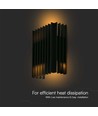 12W LED wandlamp met up/down licht - IP65, zwart, 4000K, 1250lm, 340° stralingshoek