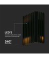 12W LED wandlamp met up/down licht - IP65, zwart, 4000K, 1250lm, 340° stralingshoek