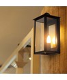 E14 buitenwandlamp - Zwart, IP65, ijzer, zonder lichtbron