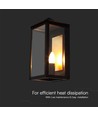 E14 buitenwandlamp - Zwart, IP65, ijzer, zonder lichtbron