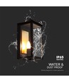 E14 buitenwandlamp - Zwart, IP65, ijzer, zonder lichtbron
