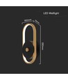 15W LED buitenwandlamp - IP54, 1650lm, Zwart/Antiek messing, 3000K, 33cm breed