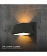 15W LED wandlamp met up/down licht - IP65 buiten, 130lm/W, zwart, 16x16,5cm, incl. lichtbron