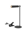 Oplaadbare 3-in-1 LED-lamp - Magnetisch, zwart, dimbaar, incl. voet en 2 stuks montagebeugels