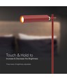 Oplaadbare 3-in-1 LED-lamp - Magnetisch, rood, dimbaar, incl. voet en 2 stuks montagebeugels