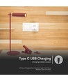 Oplaadbare 3-in-1 LED-lamp - Magnetisch, rood, dimbaar, incl. voet en 2 stuks montagebeugels