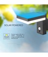 5,5W Solara wandlamp met sensor - Zonne-energie, PIR sensor, IP54, 3000K, zwart, rechthoekig