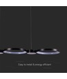 38W LED hanglamp, 100cm - Zwart, 4560lm, 4000K, incl. lichtbron