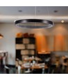 19W Hanglamp - 4000K, Kristal Acryl Binnenin, Zwarte Behuizing