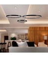 57W LED hanglamp - (40x60x80cm), 4000K, kristal acryl binnen, zwarte behuizing