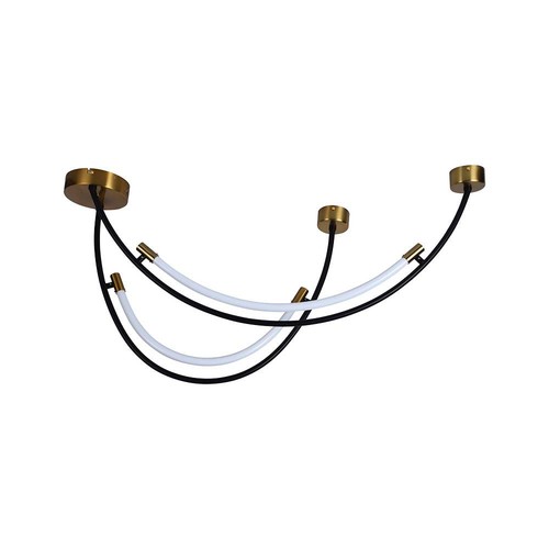 20W LED pendellamp / plafondlamp, L100x60cm - 2500lm, zwart en goud, IP20, incl. lichtbron